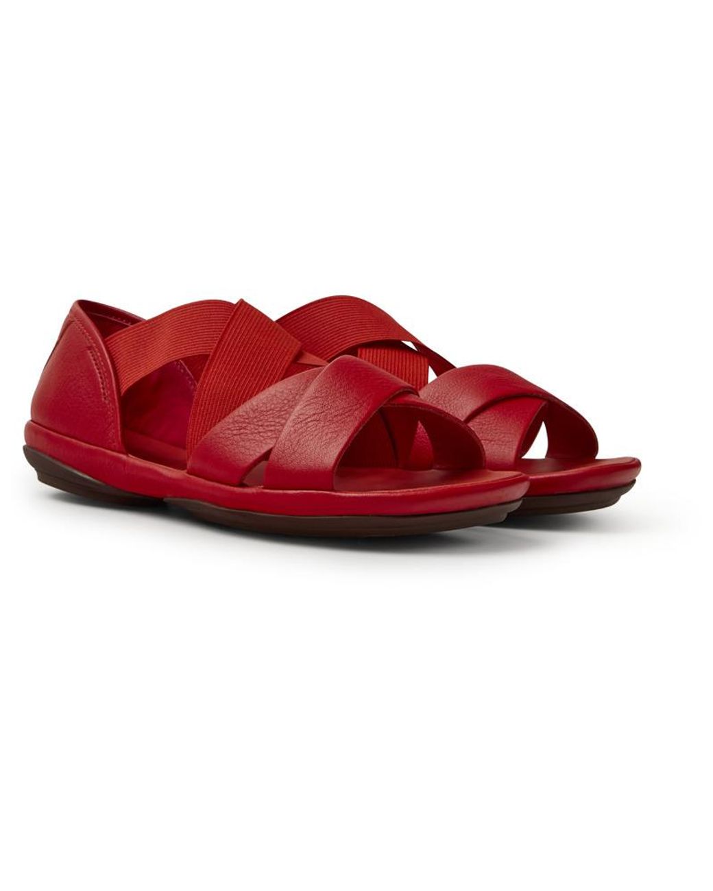 Camper Red Leather Sandals