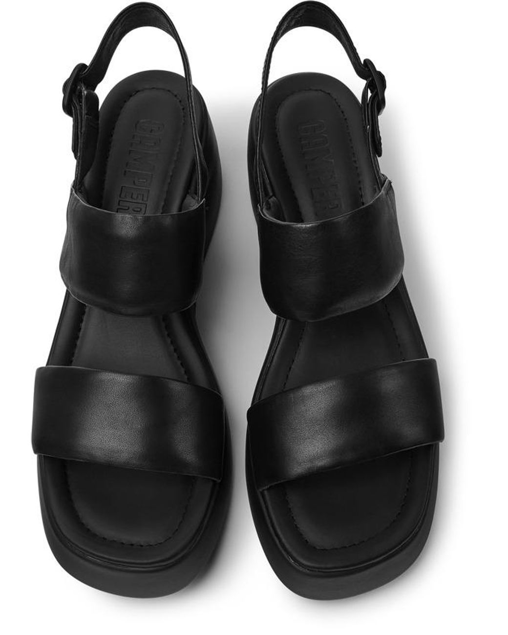 Camper Black Leather Sandals