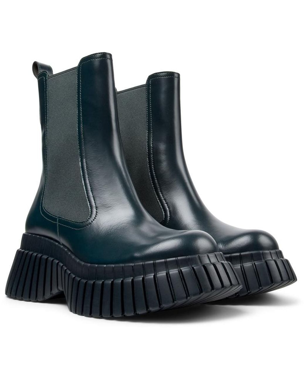 Camper Blue Bold Platform Leather Booties