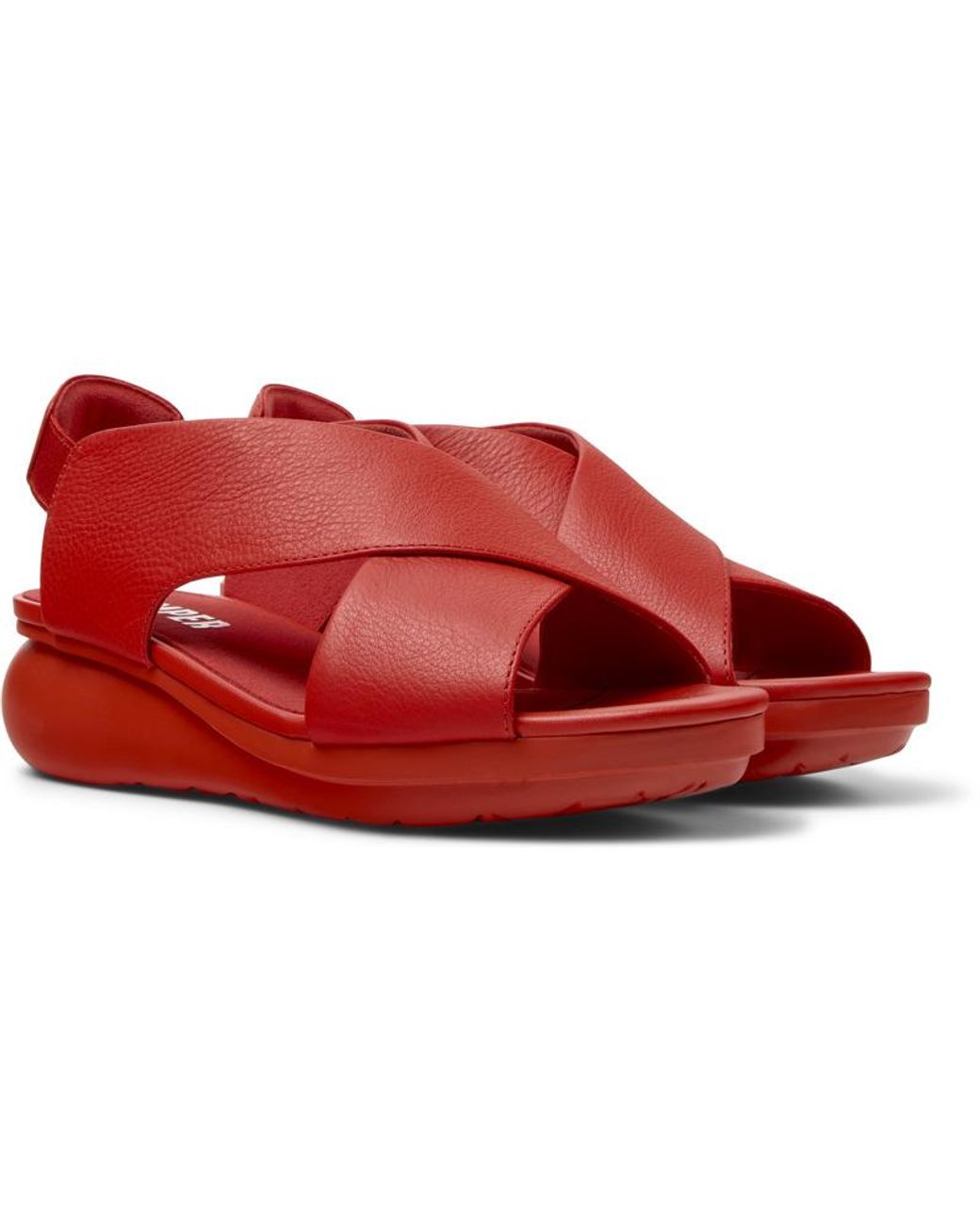 Camper Red Leather Sandals