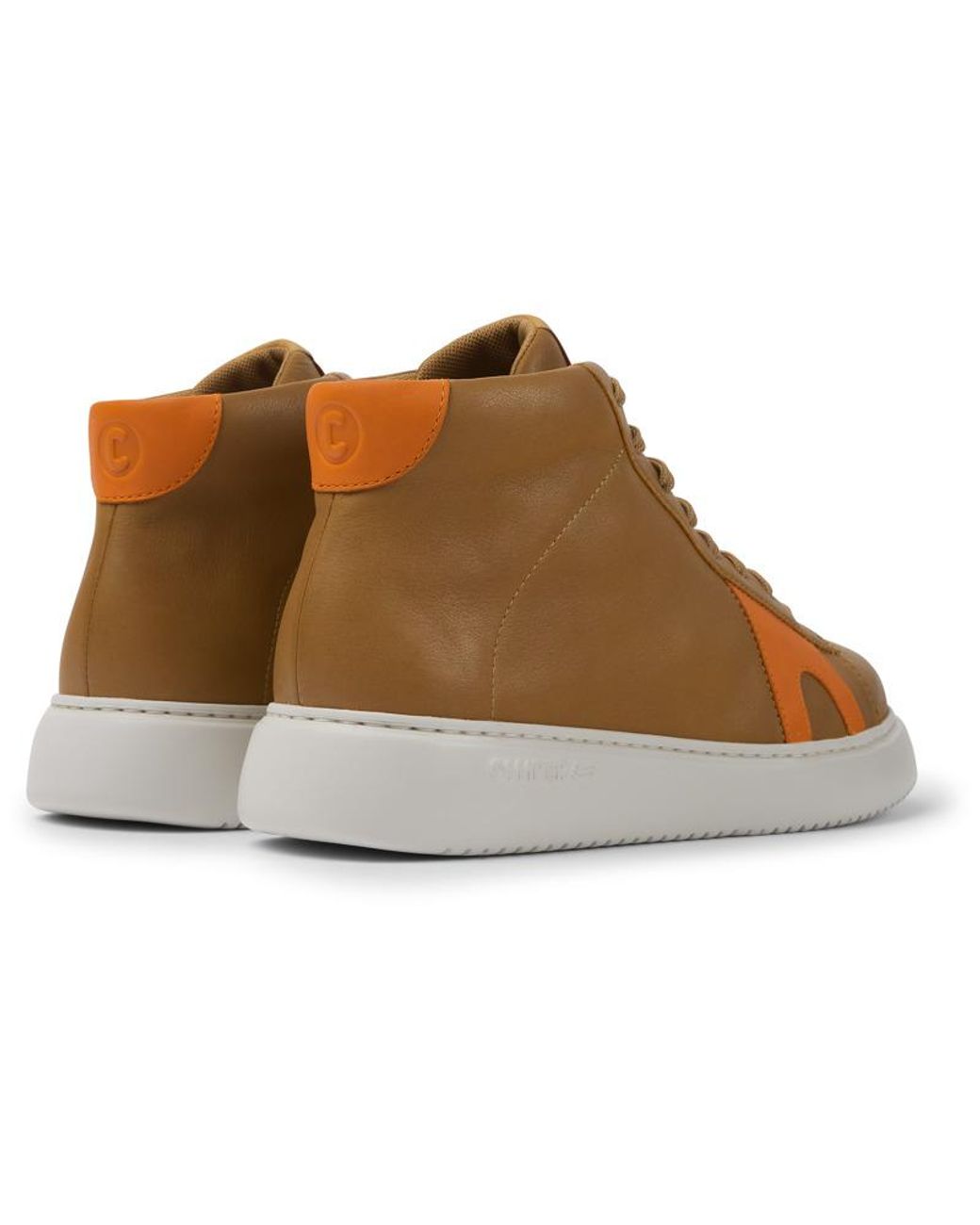 Camper Brown And Orange Leather Sneakers for men