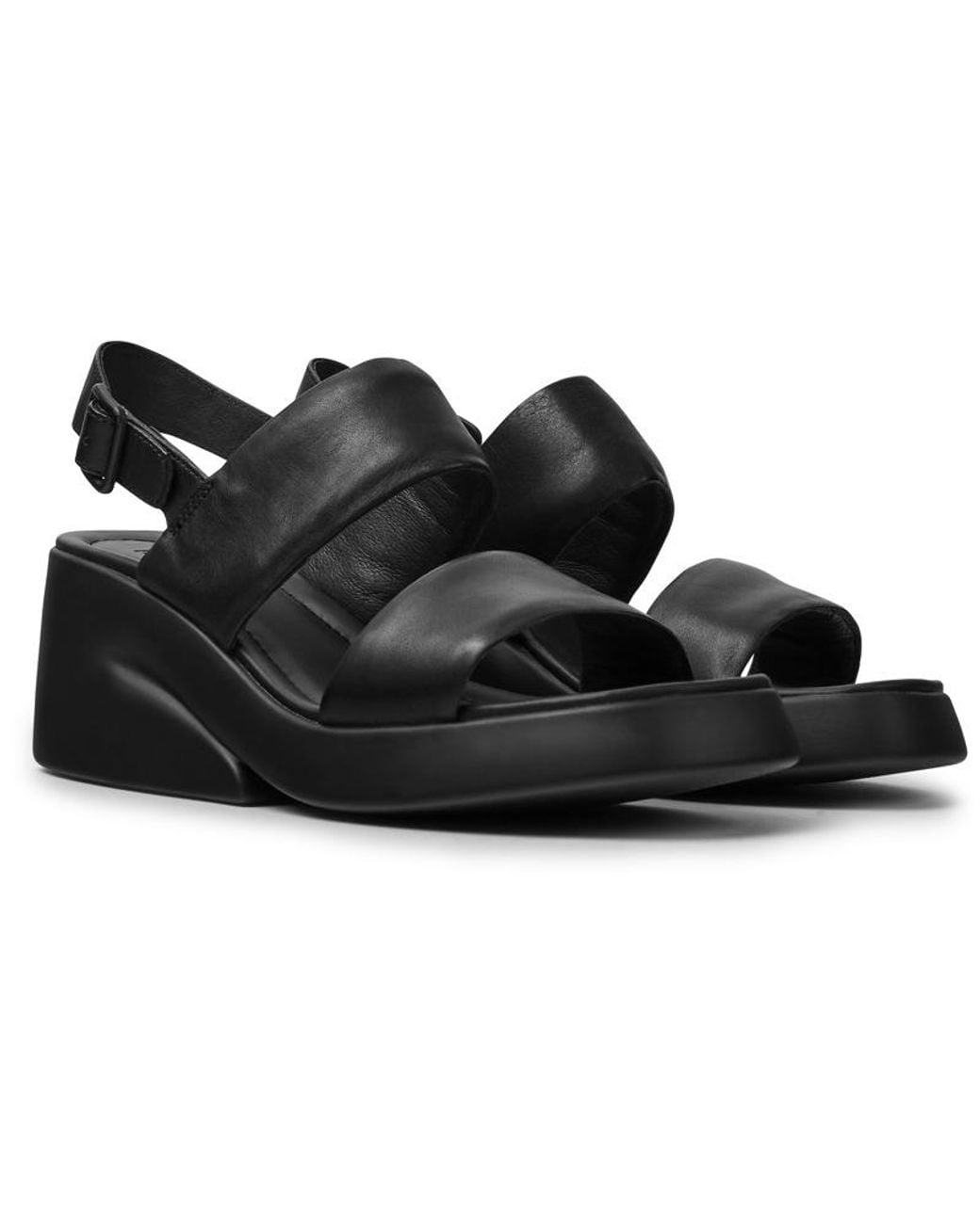 Camper Black Leather Sandals
