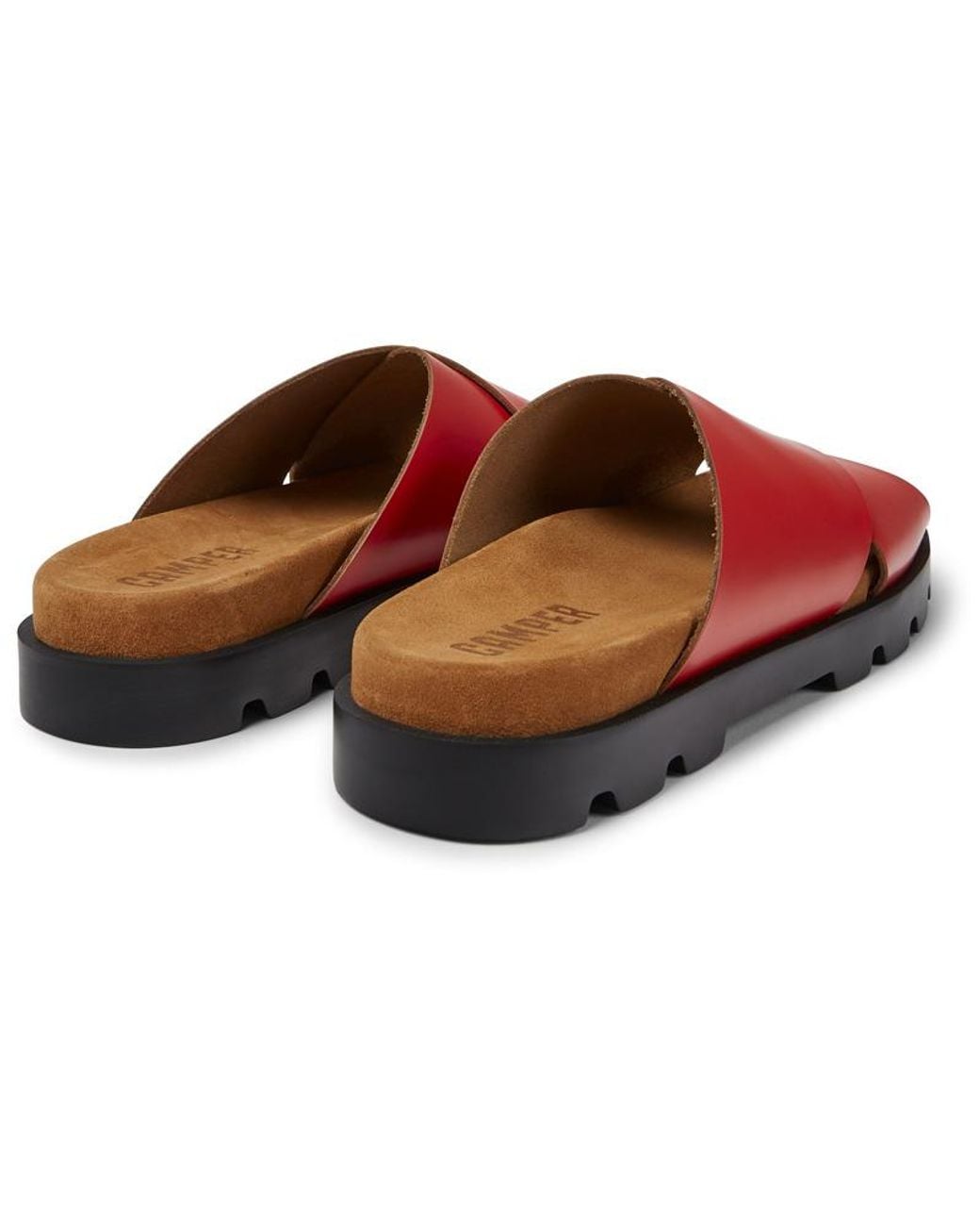 Camper Red Leather Sandals