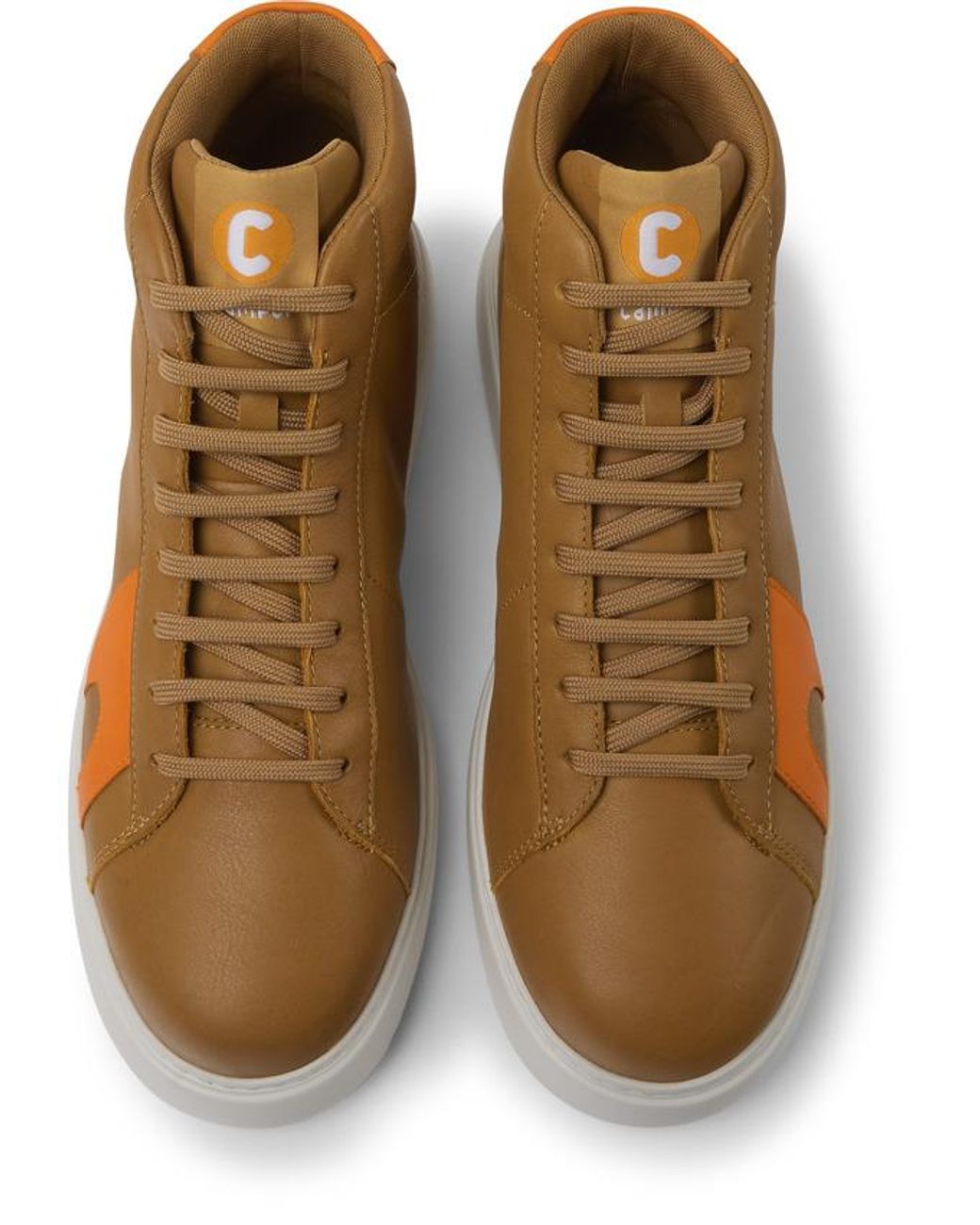 Camper Brown And Orange Leather Sneakers for men