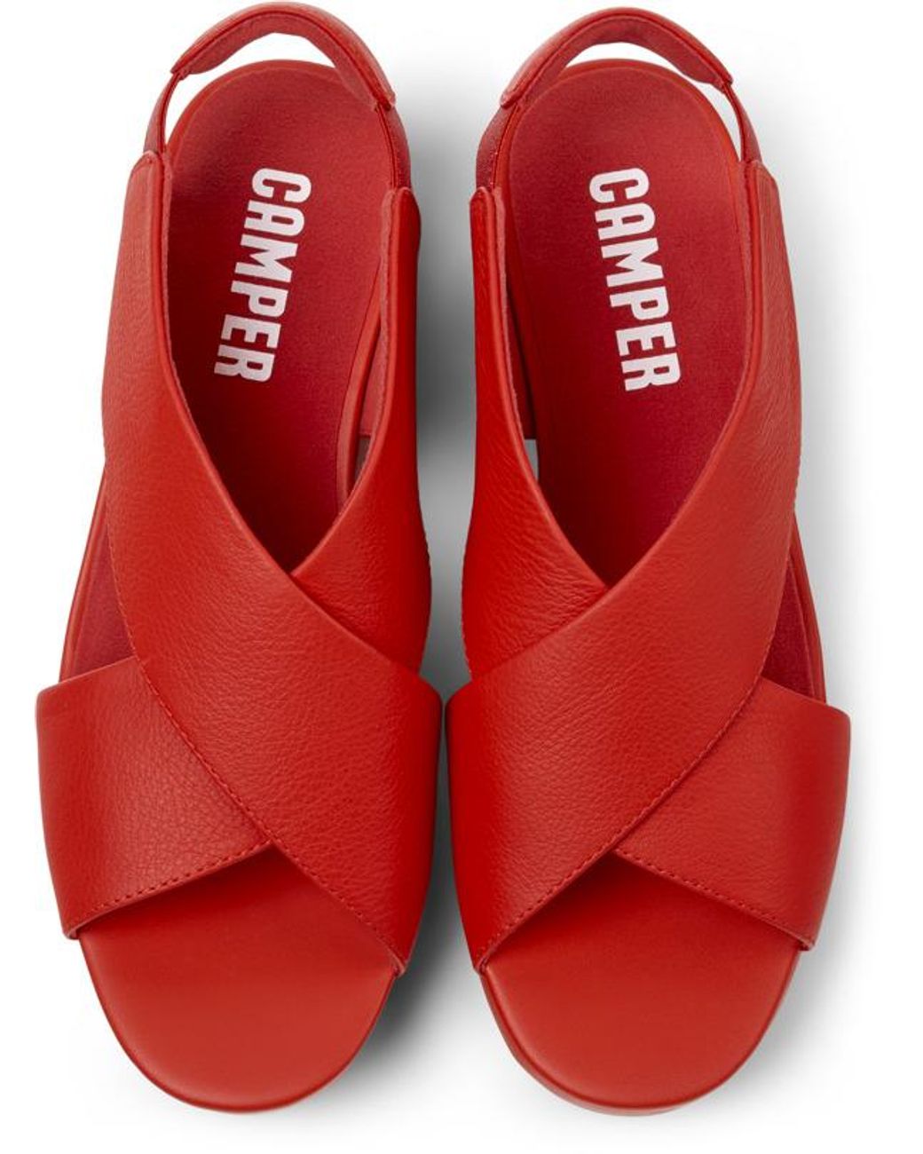 Camper Red Leather Sandals