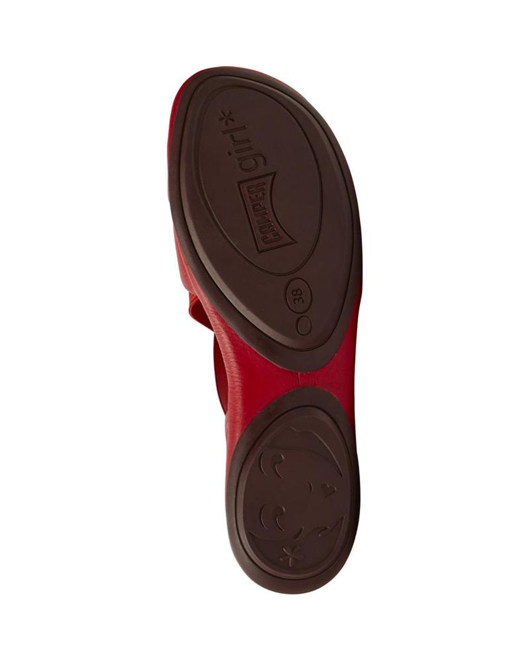 Camper Red Leather Sandals