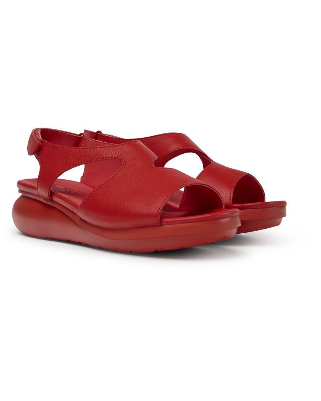 Camper Red Leather Sandals