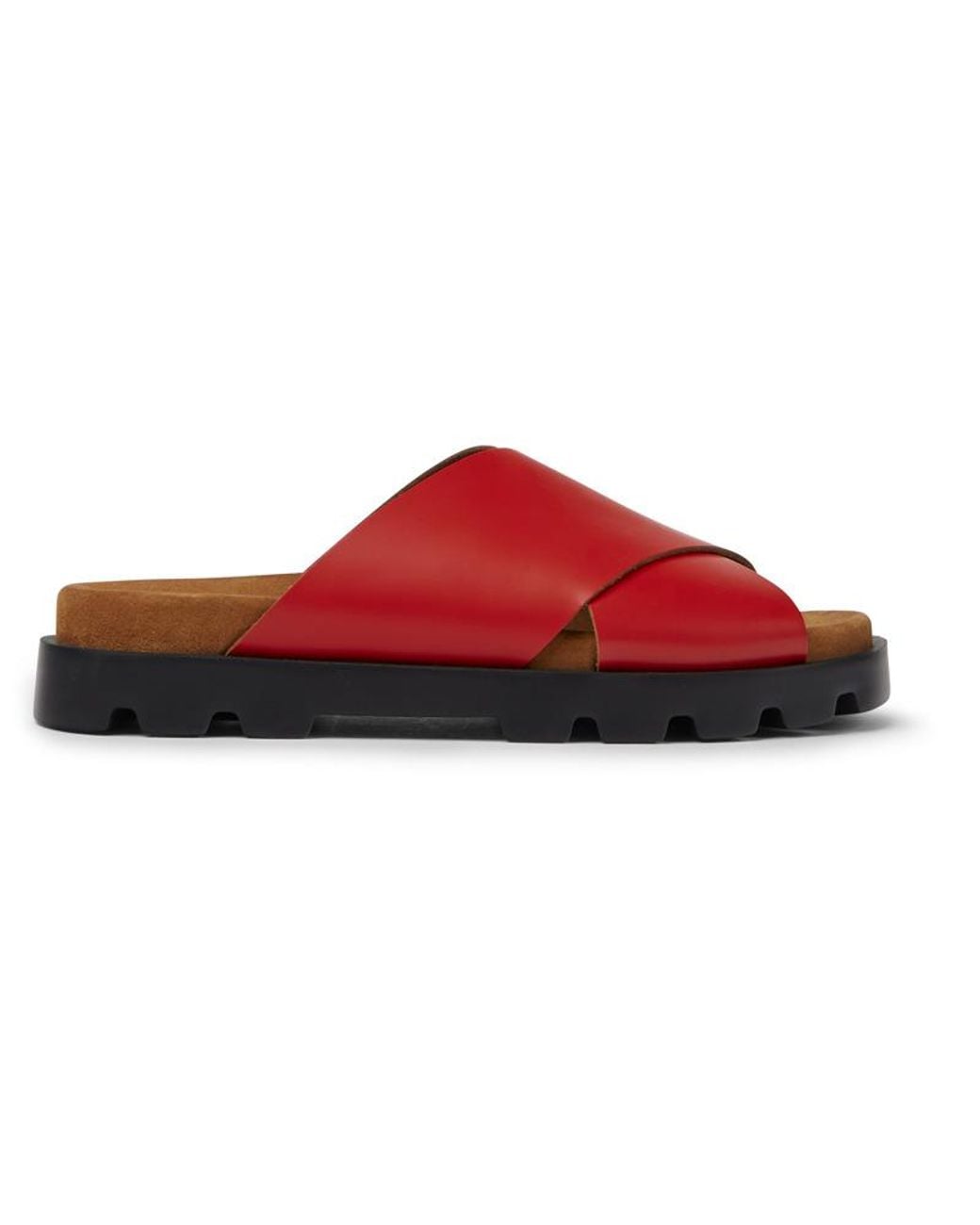 Camper Red Leather Sandals