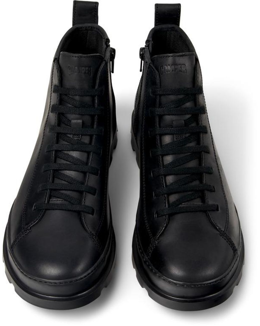 Camper Black Leather Ankle Boots for men