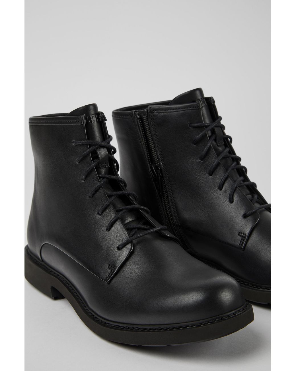 Camper Leather Smart Lace Up Ankle Boot in Black - Save 20% | Lyst