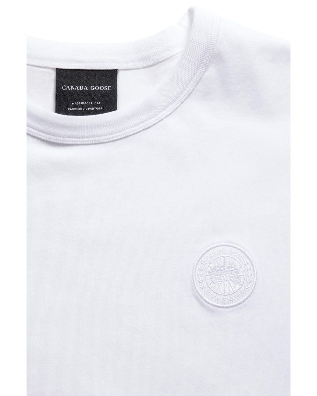 Canada Goose White Gladstone Embroidered Relaxed T-Shirt for men