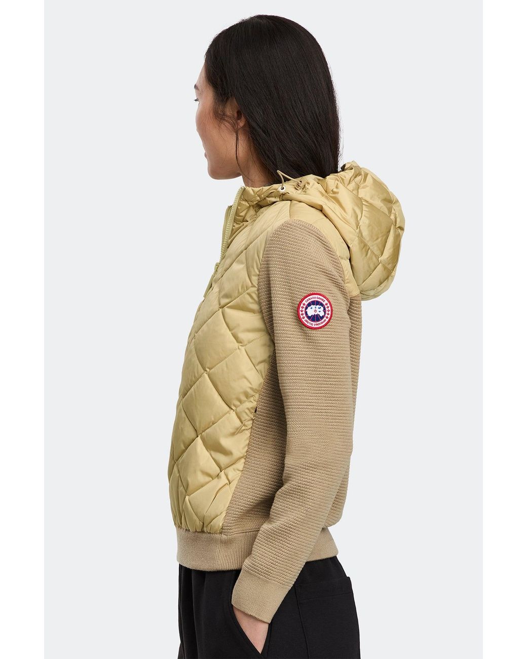 Canada Goose Natural Hybridge Quilted Knit Hoodie