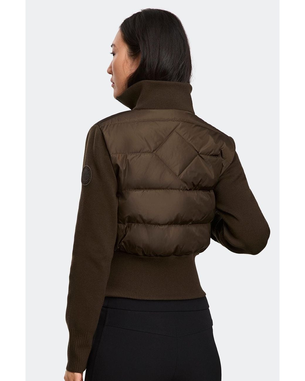 Canada Goose Black Hybridge Wide Quilt Knit Jacket Tonal Disc