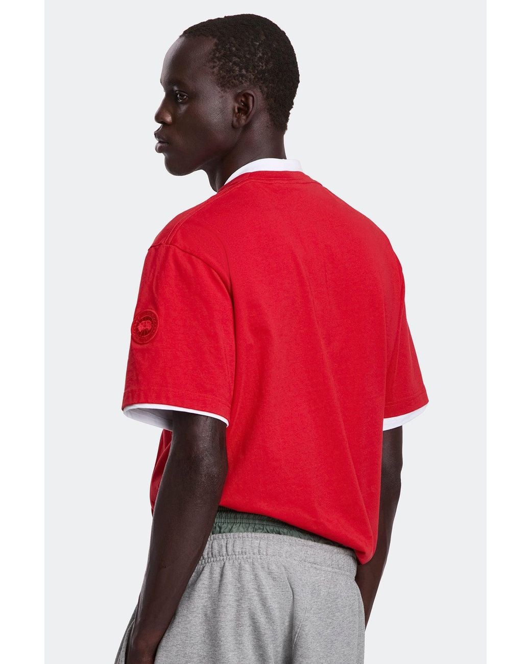 Canada Goose Red Novo T-Shirt Tonal Disc for men