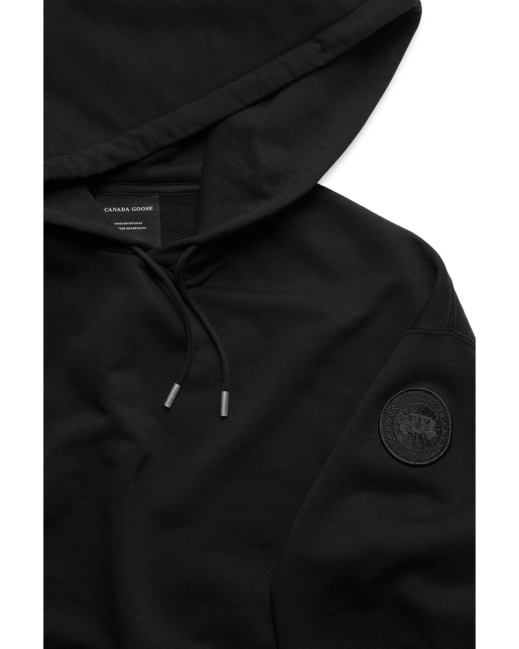 Canada Goose Black Rove Hoodie Tonal Disc for men