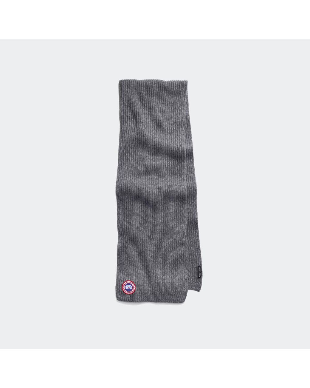 Canada Goose Gray Cashmere Blend Rib Scarf