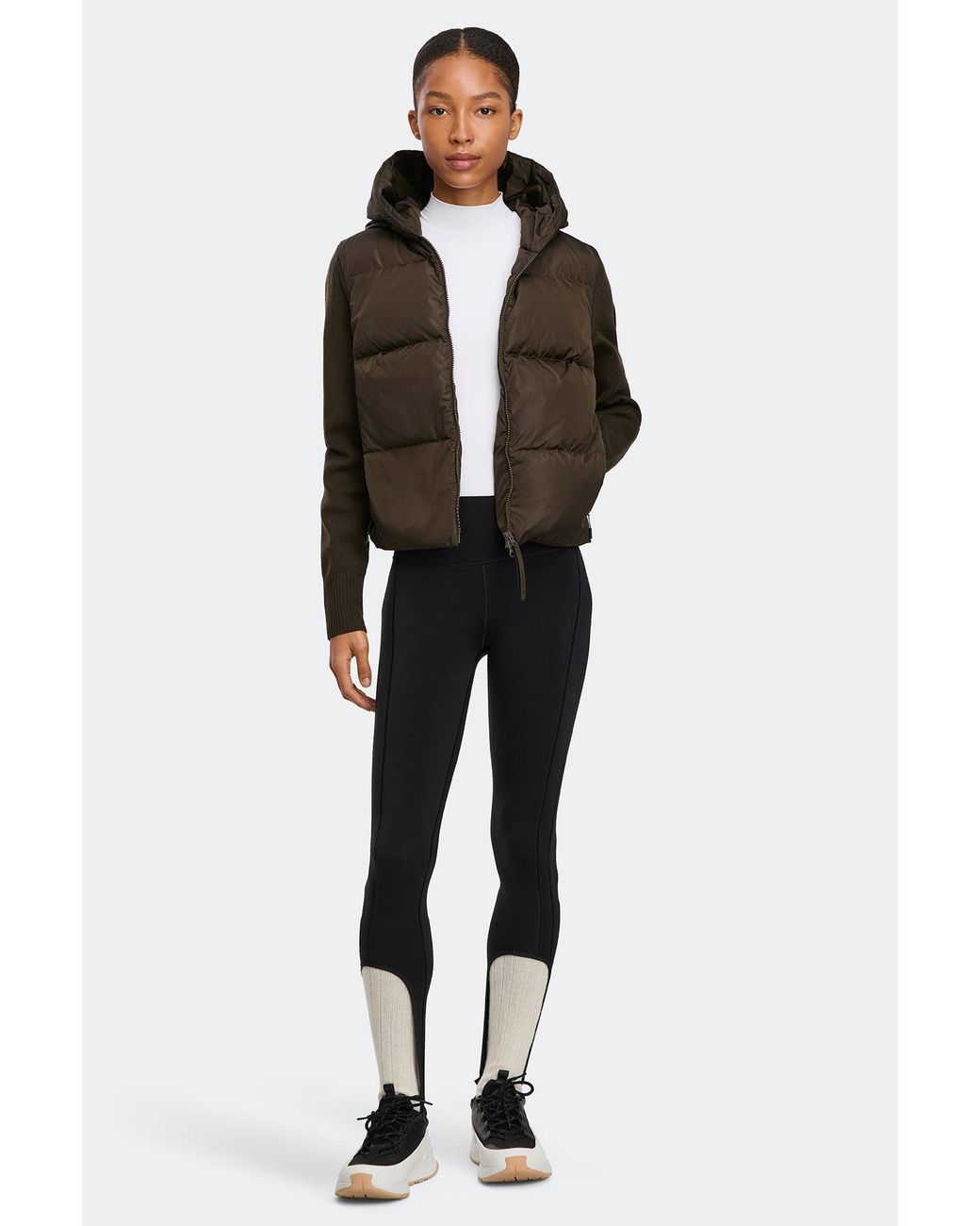 Canada Goose Black Hybridge Wide Quilt Knit Hoodie Tonal Disc