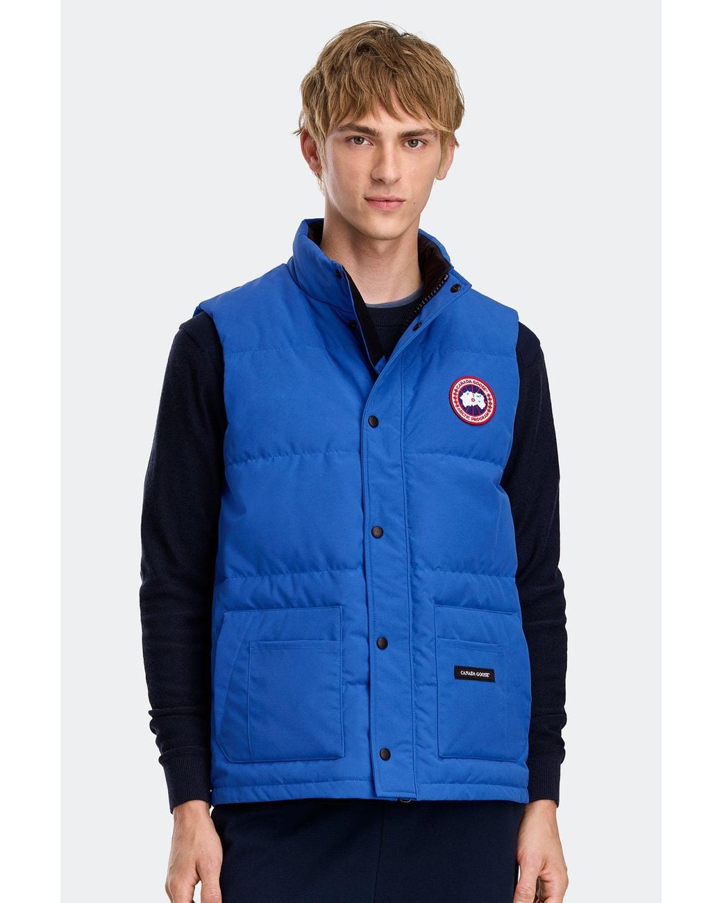 Canada Goose Blue Freestyle Crew Pbi Vest for men