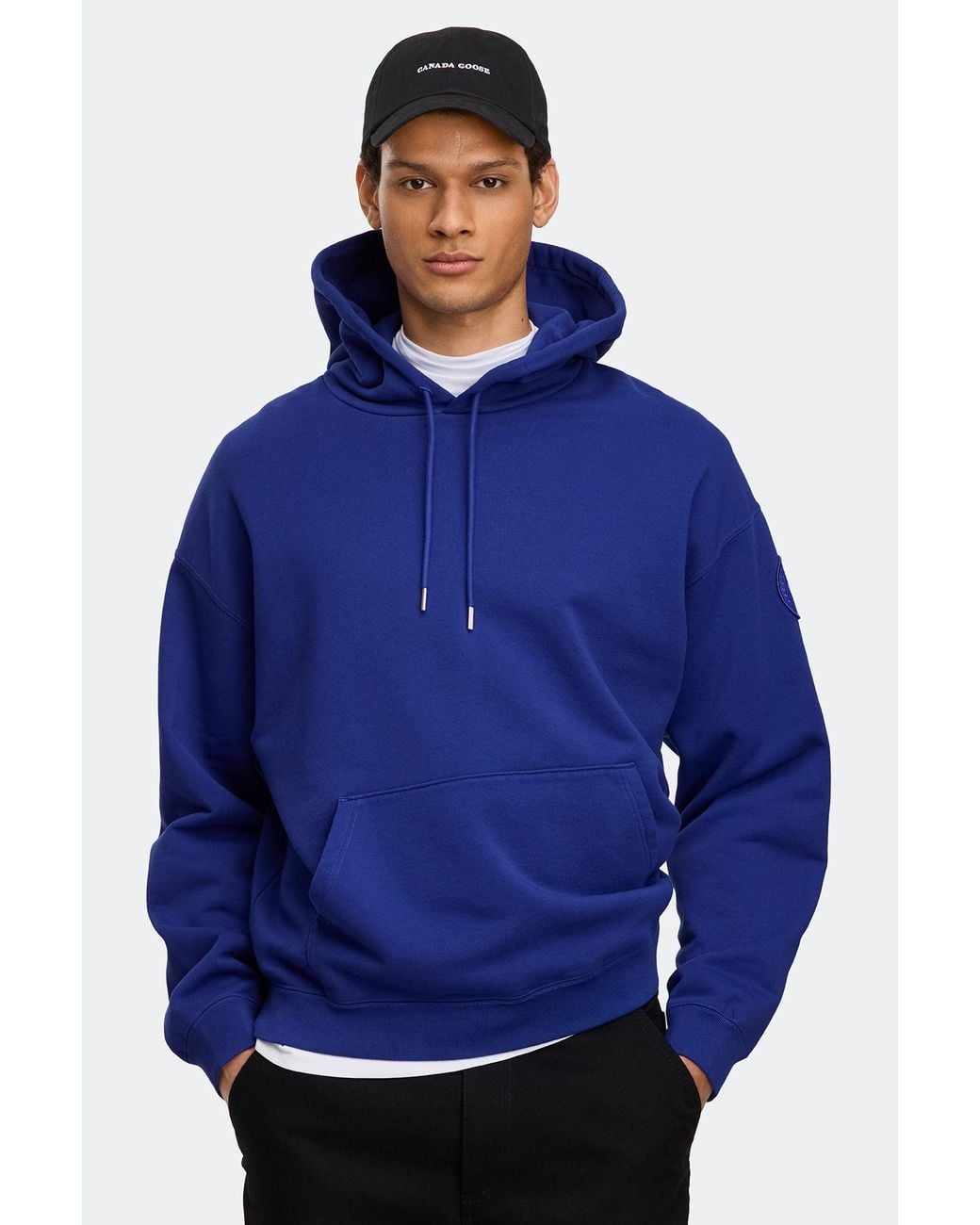 Canada Goose Blue Rove Hoodie Tonal Disc for men