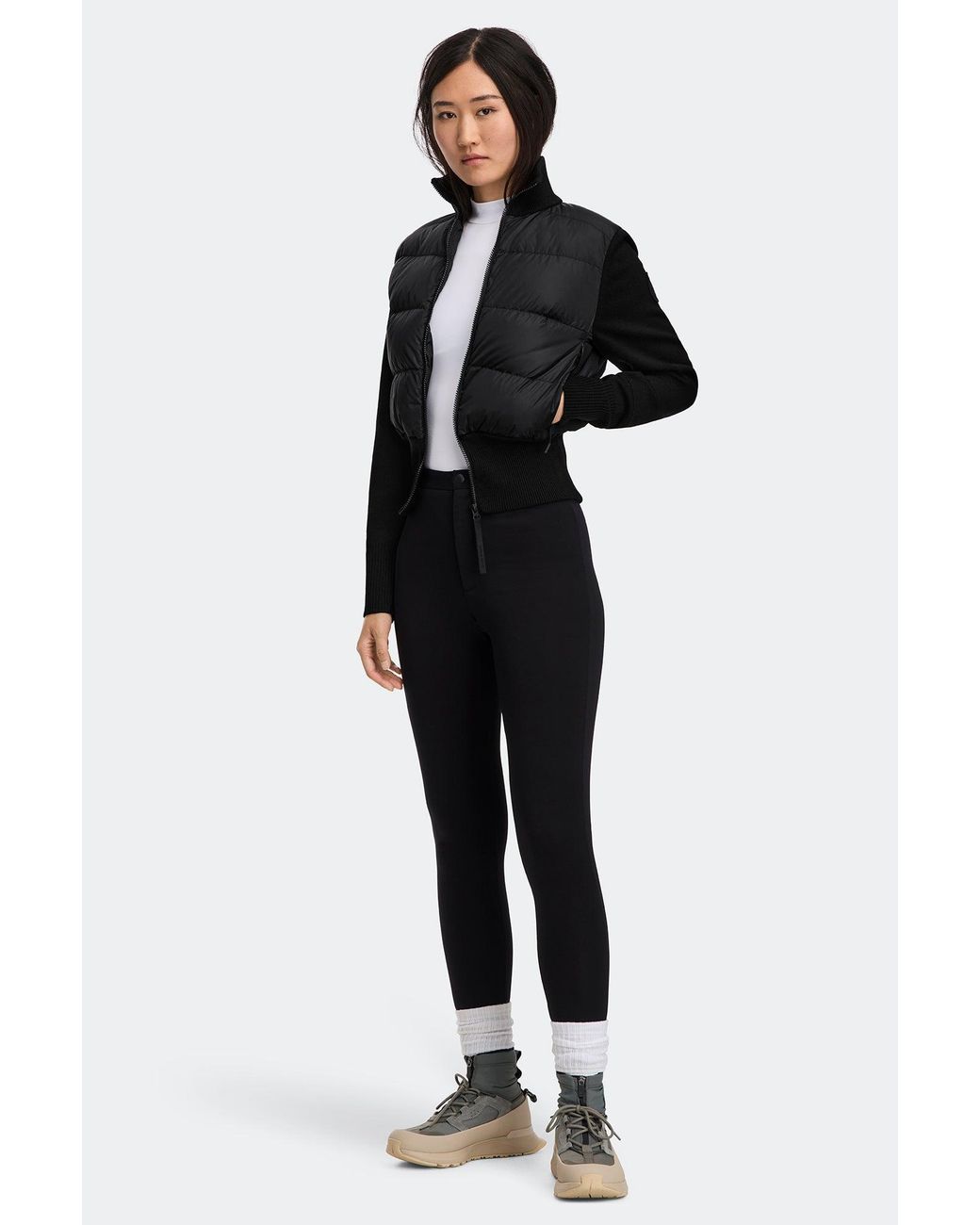 Canada Goose Black Hybridge Wide Quilt Knit Jacket Tonal Disc