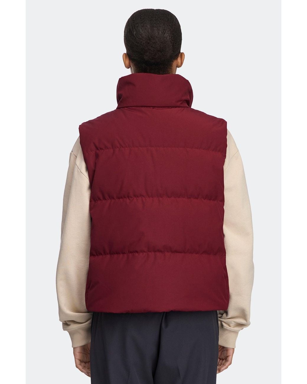 Canada Goose Red Grandview Cropped Vest Tonal Disc
