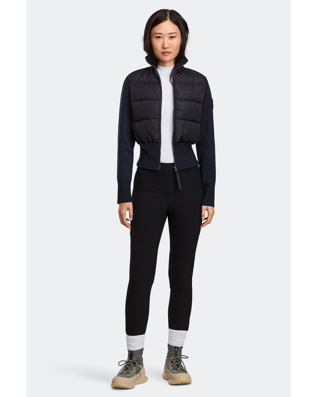 Canada Goose Blue Hybridge Wide Quilt Knit Jacket Tonal Disc
