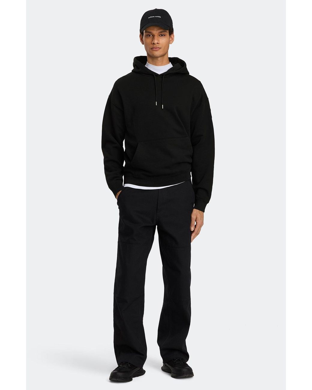 Canada Goose Black Rove Hoodie Tonal Disc for men