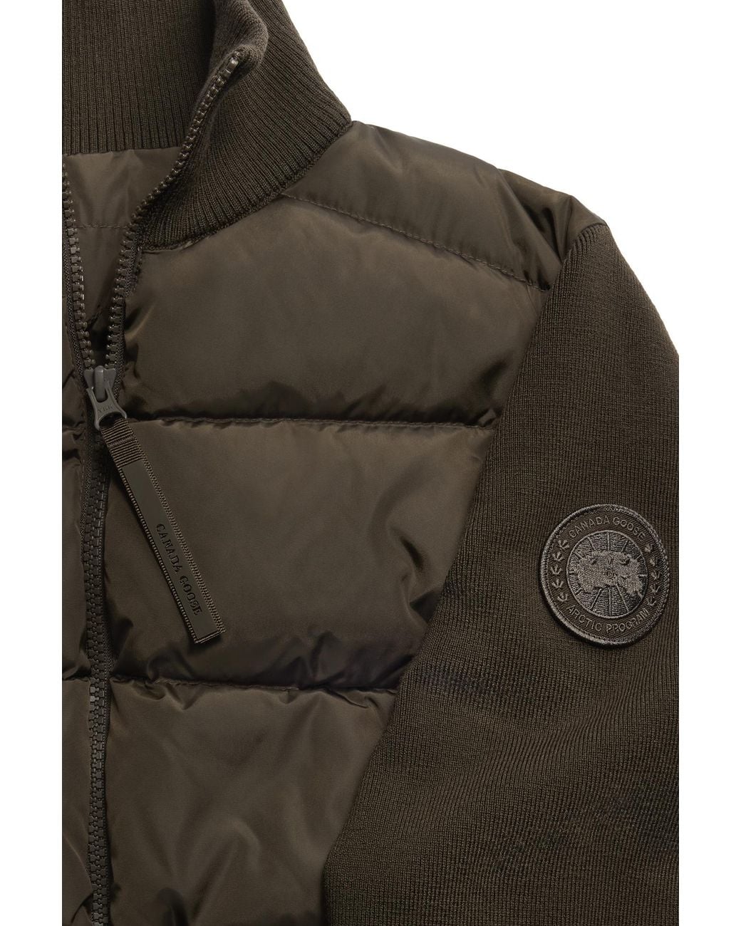 Canada Goose Black Hybridge Wide Quilt Knit Jacket Tonal Disc
