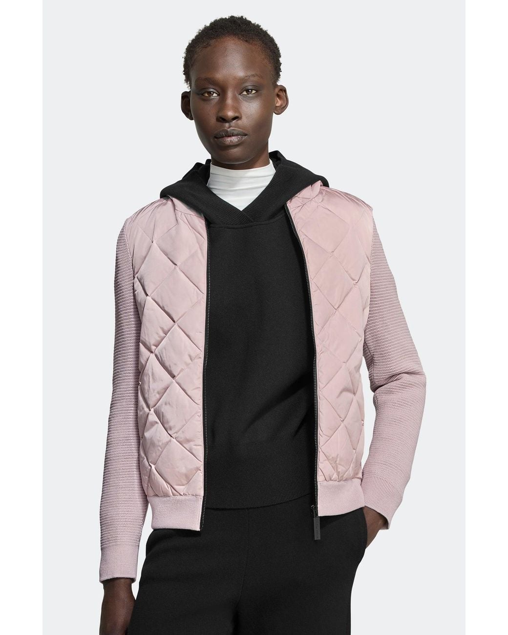 Canada Goose Black Hybridge Quilted Knit Hoodie Disc