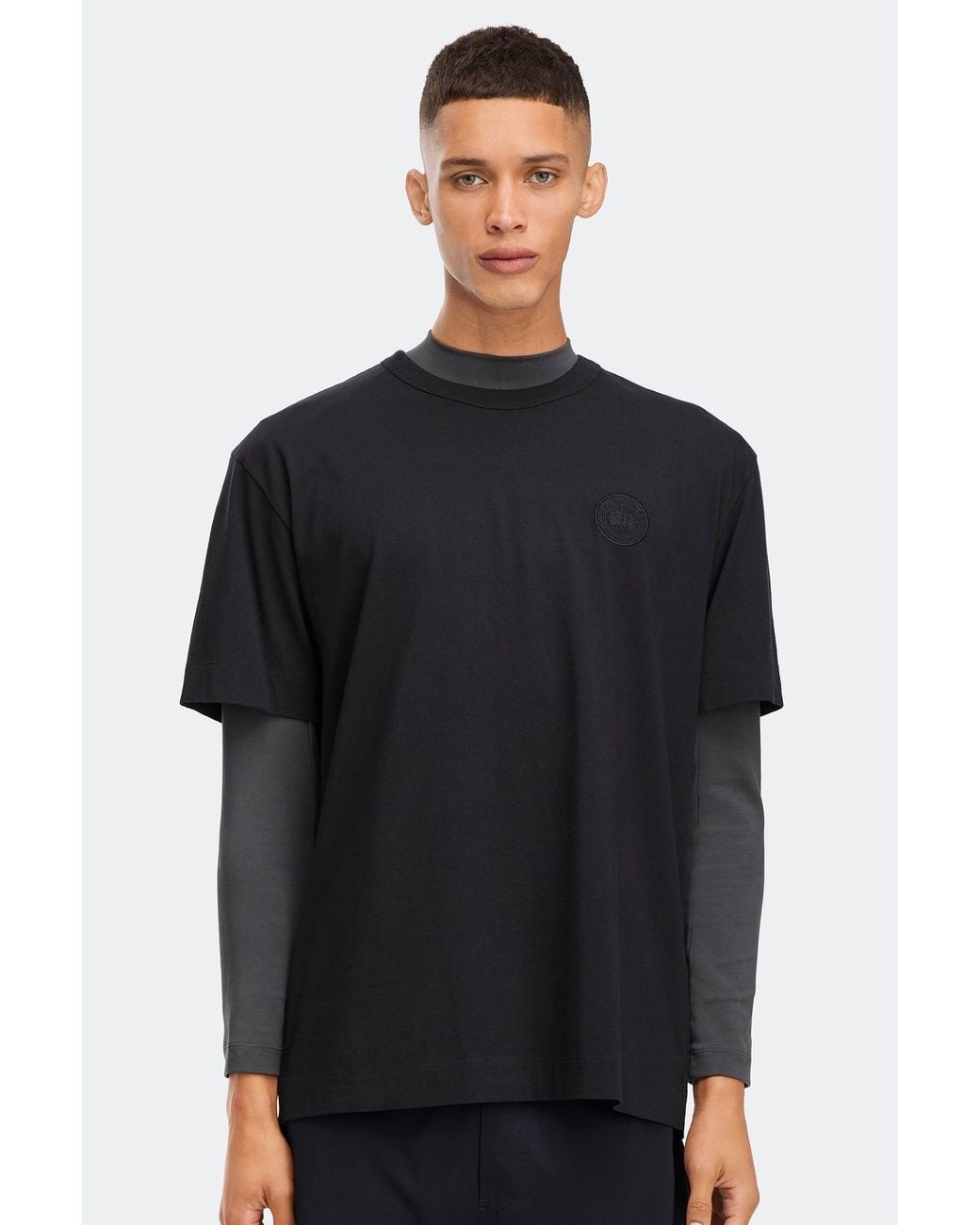 Canada Goose Black Gladstone Embroidered Relaxed T-Shirt for men
