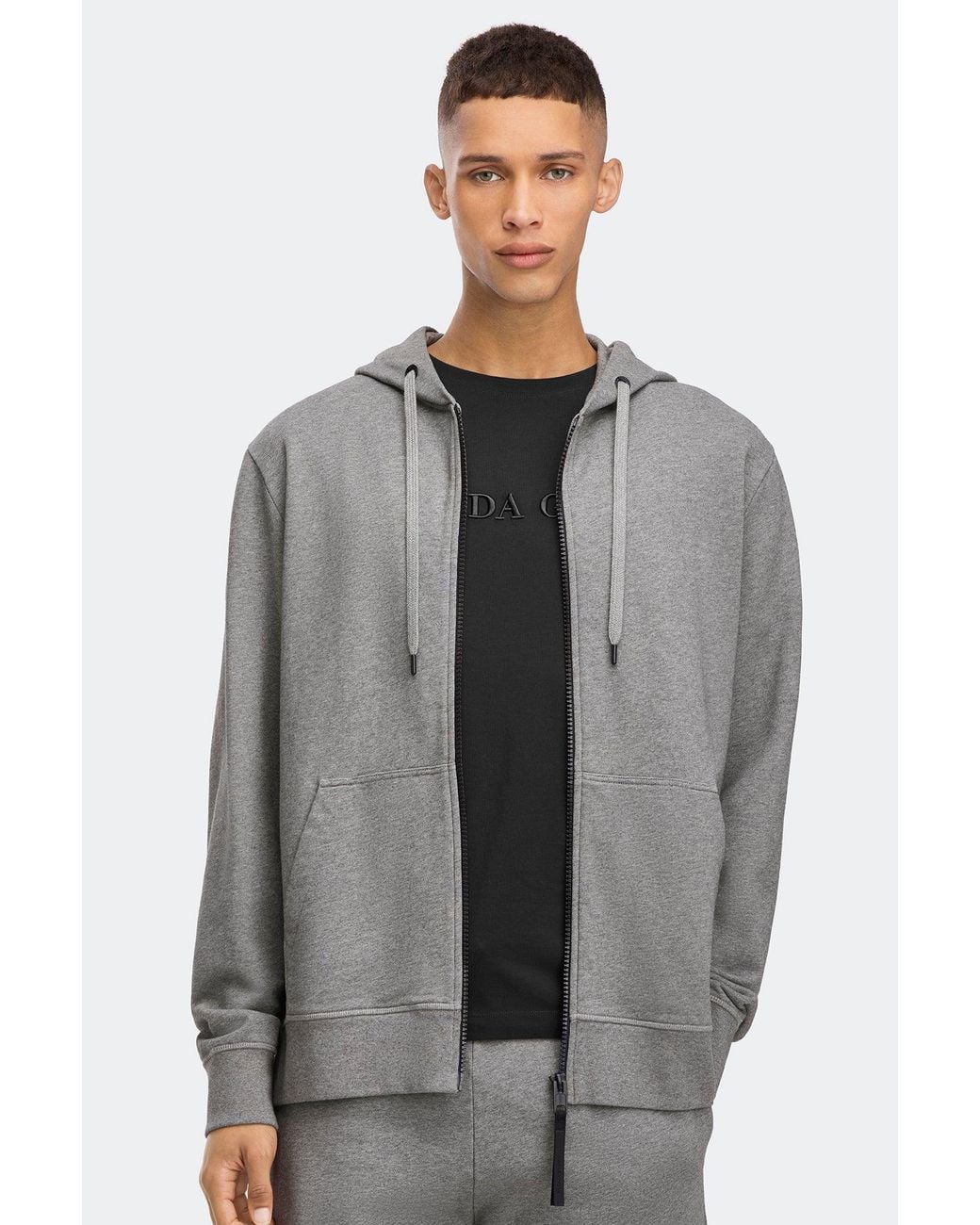 Canada Goose Gray Huron Full Zip Hoodie Disc for men