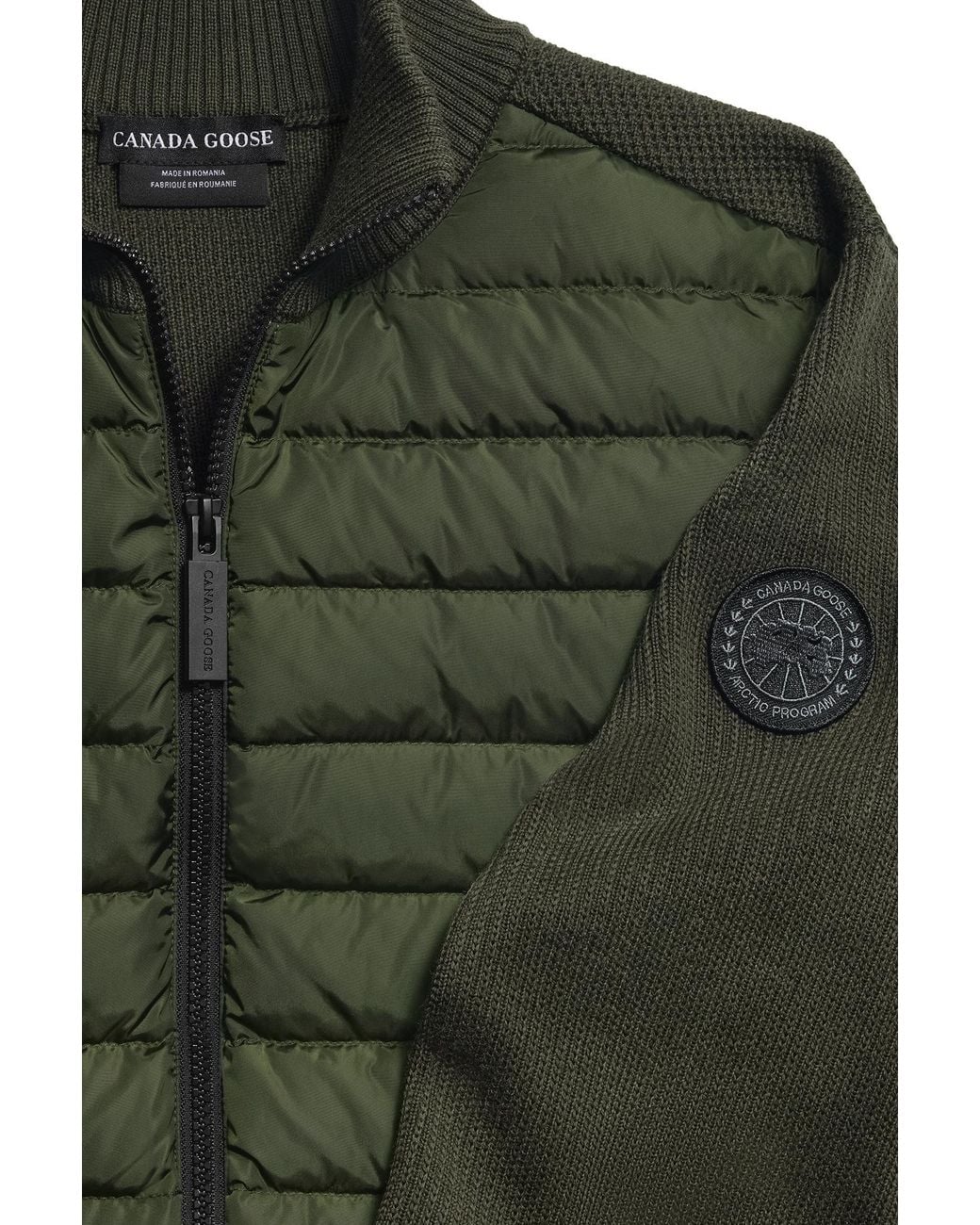 Canada Goose Green Hybridge Knit Jacket Disc for men