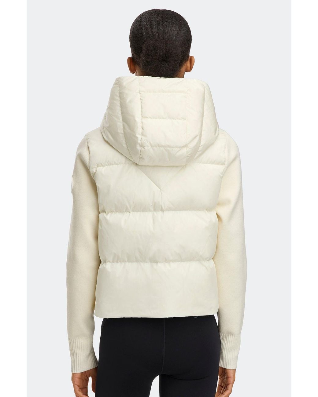 Canada Goose Natural Hybridge Wide Quilt Knit Hoodie Tonal Disc