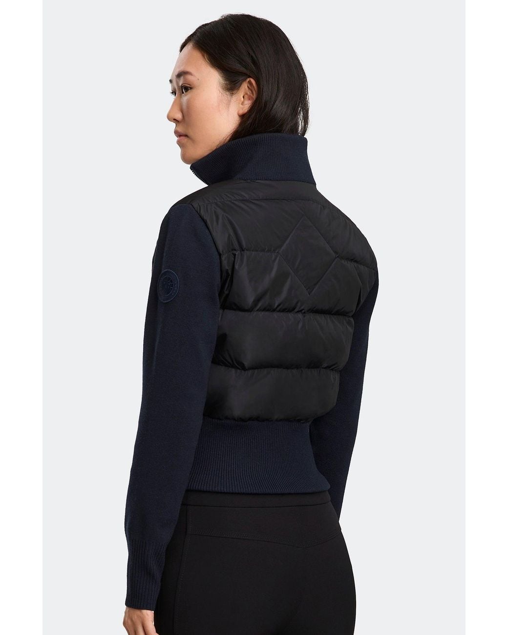 Canada Goose Blue Hybridge Wide Quilt Knit Jacket Tonal Disc
