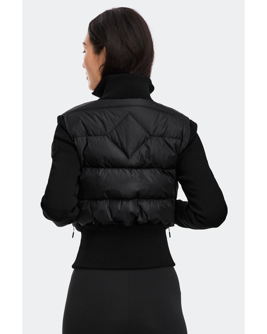 Canada Goose Black Hybridge Wide Quilt Knit Jacket Tonal Disc