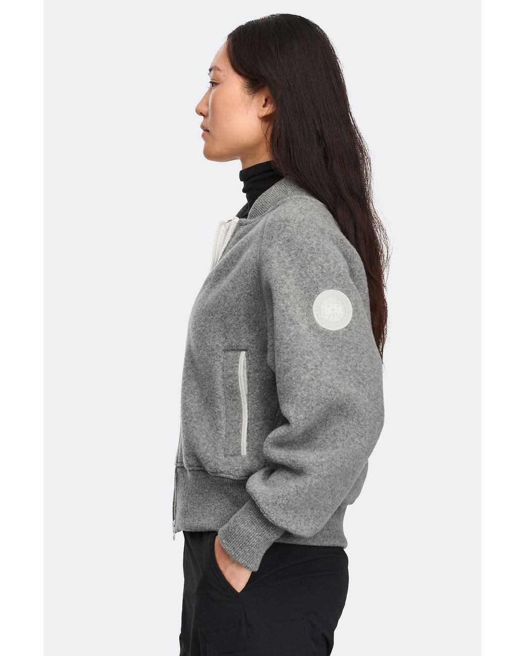 Canada Goose Black Sierra Fleece Bomber Disc