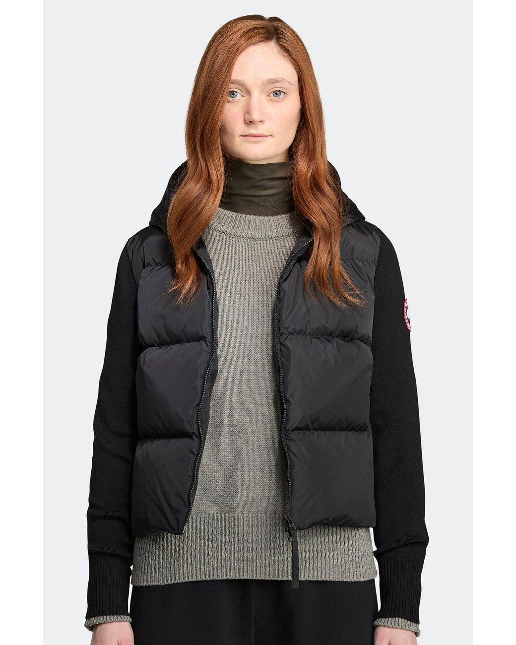 Canada Goose Black Hybridge Wide Quilt Knit Hoodie