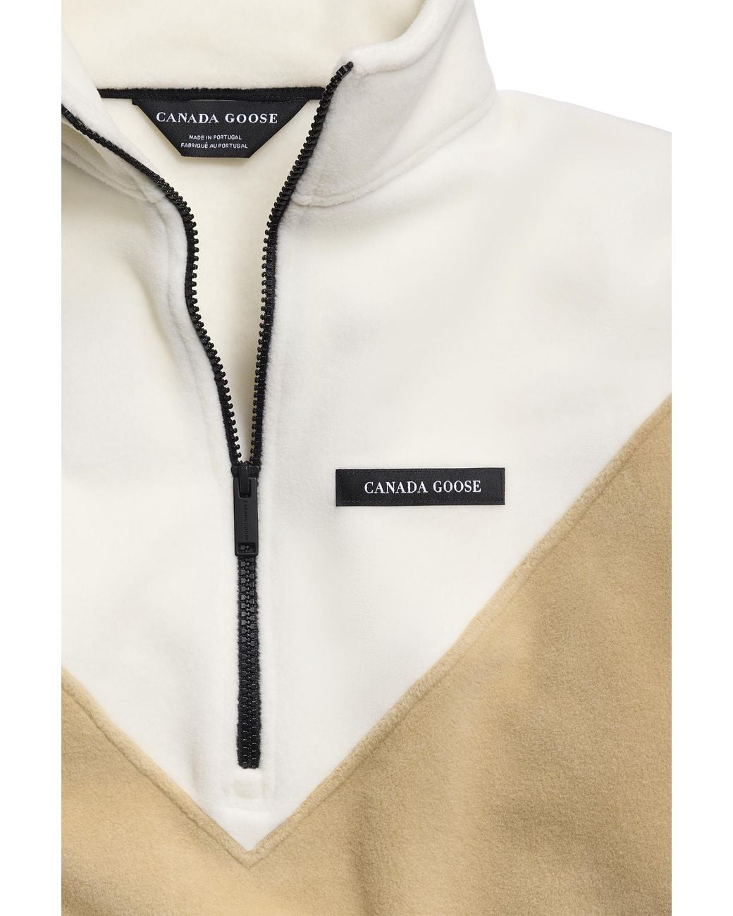 Canada Goose Natural Tayen Colour Block Fleece Quarter Zip