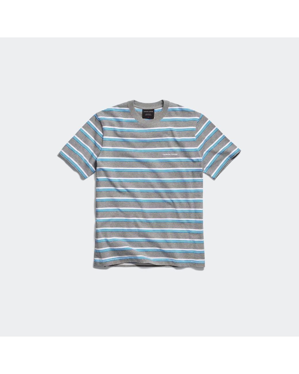 Canada Goose Blue Vantage Striped T-Shirt for men