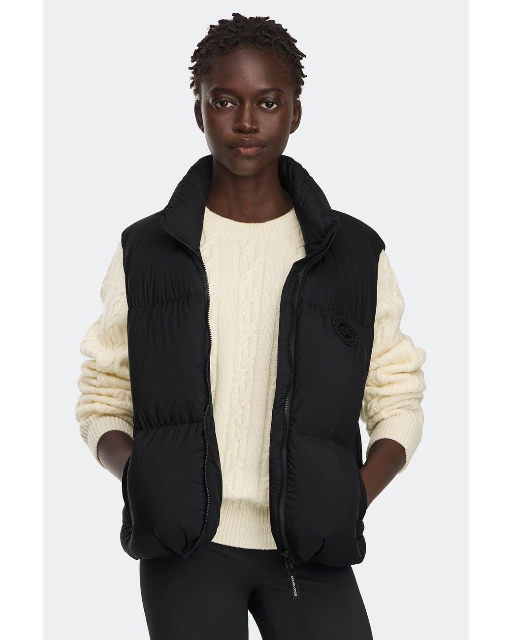 Canada Goose Black Fallon Puffer Vest Tonal Disc