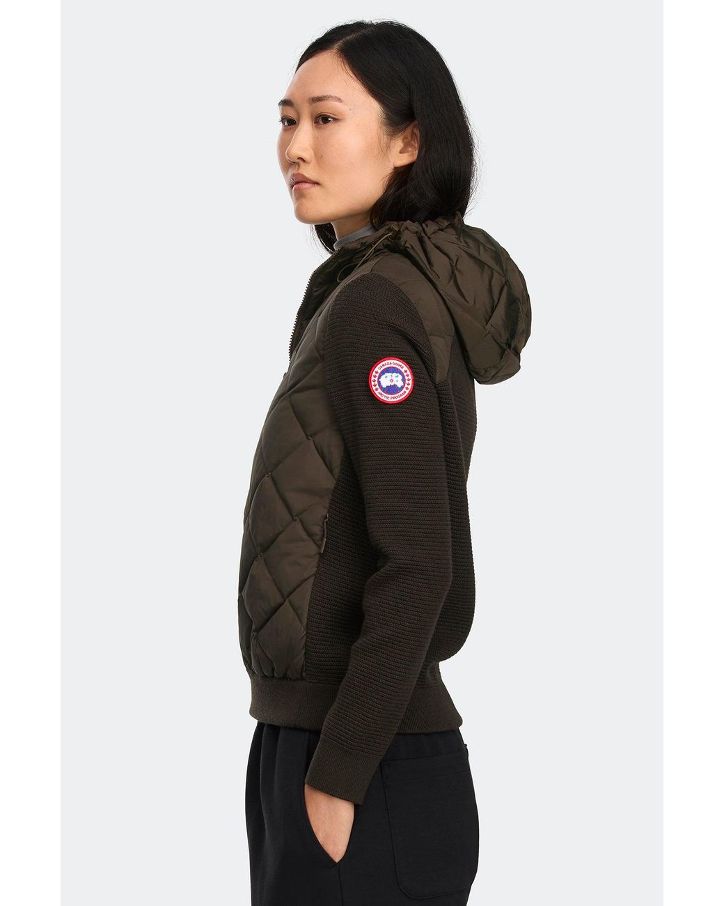 Canada Goose Black Hybridge Quilted Knit Hoodie