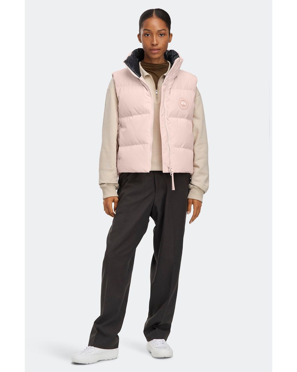 Canada Goose Natural Grandview Cropped Vest Tonal Disc