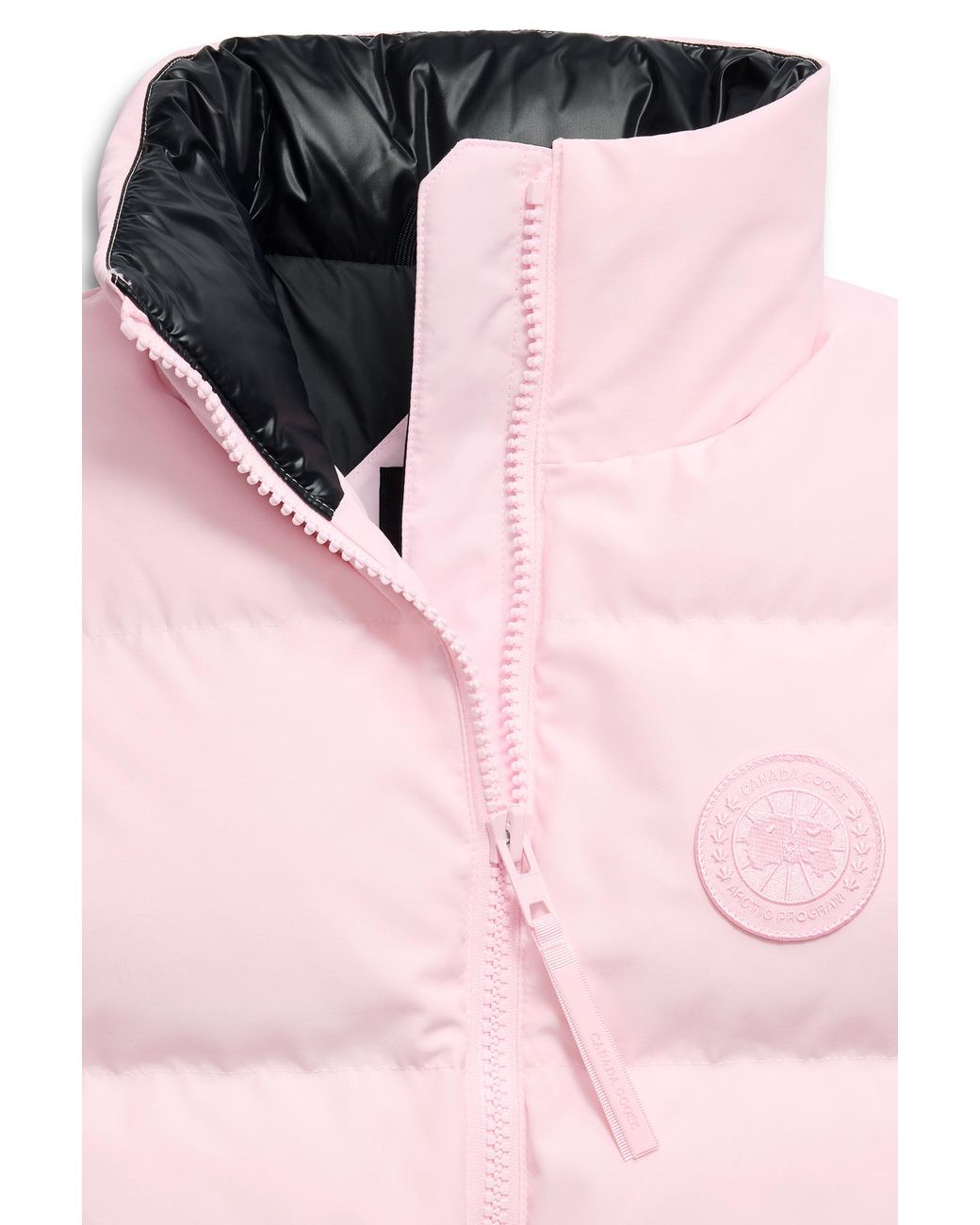 Canada Goose Pink Grandview Cropped Vest Tonal Disc