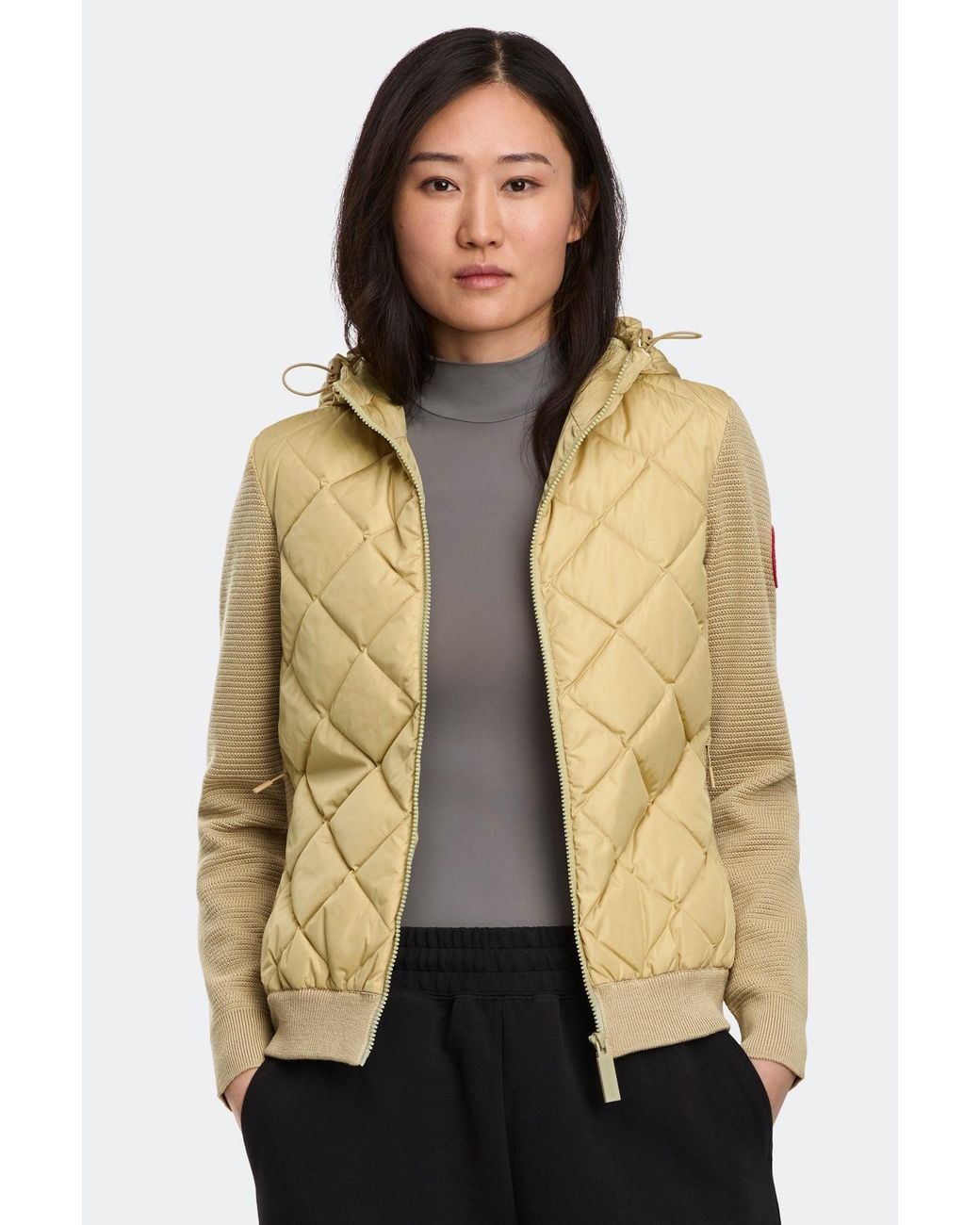 Canada Goose Natural Hybridge Quilted Knit Hoodie