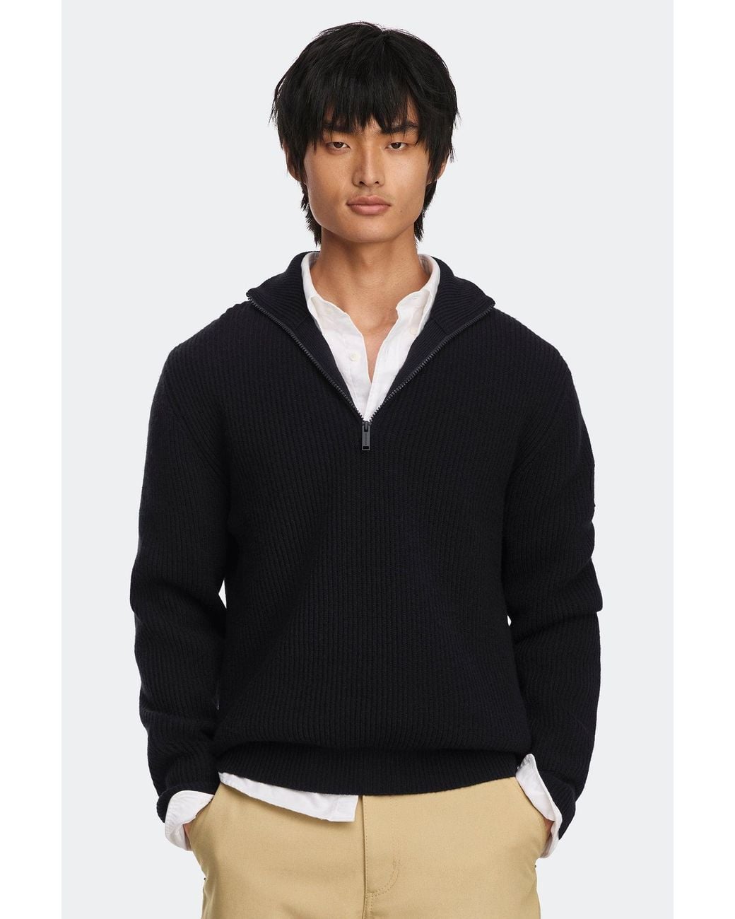 Canada Goose Black Mckinney Knit Quarter Zip for men