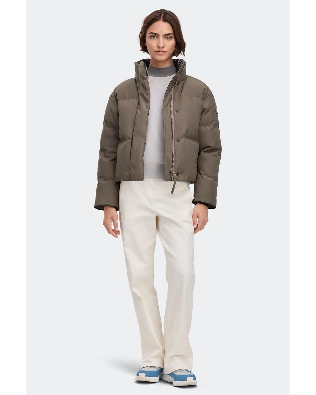 Canada Goose Brown Grandview Cropped Jacket Tonal Disc