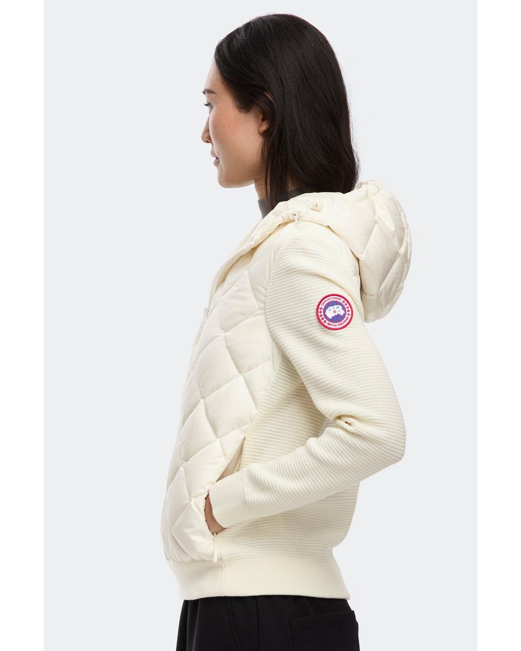 Canada Goose Natural Hybridge Quilted Knit Hoodie