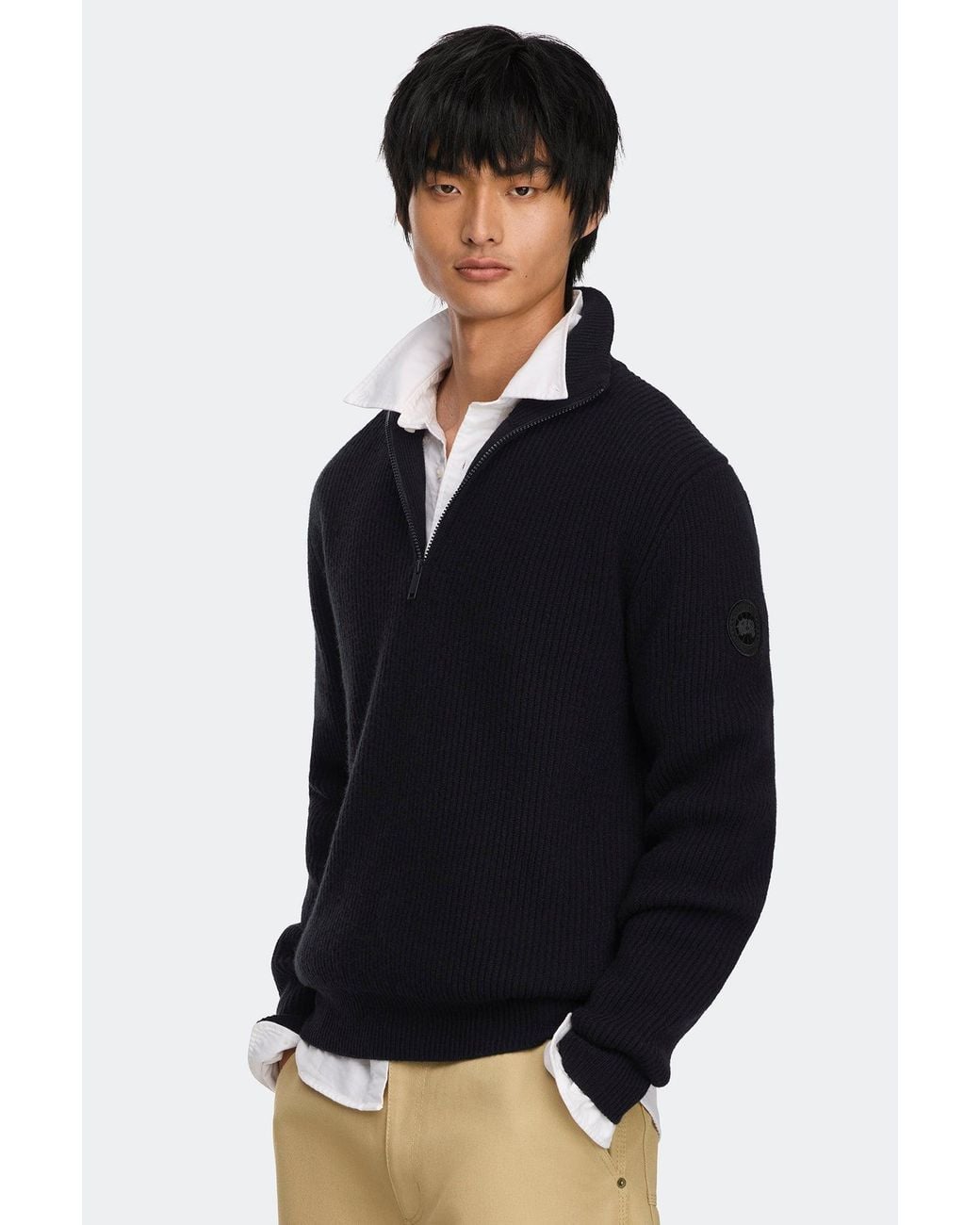 Canada Goose Black Mckinney Knit Quarter Zip for men