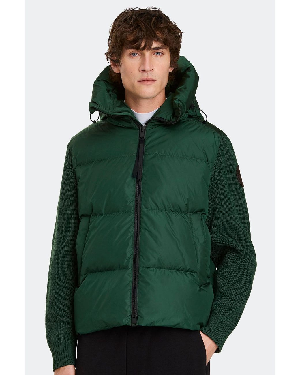 Canada Goose Green Hybridge Grove Knit Hoodie for men