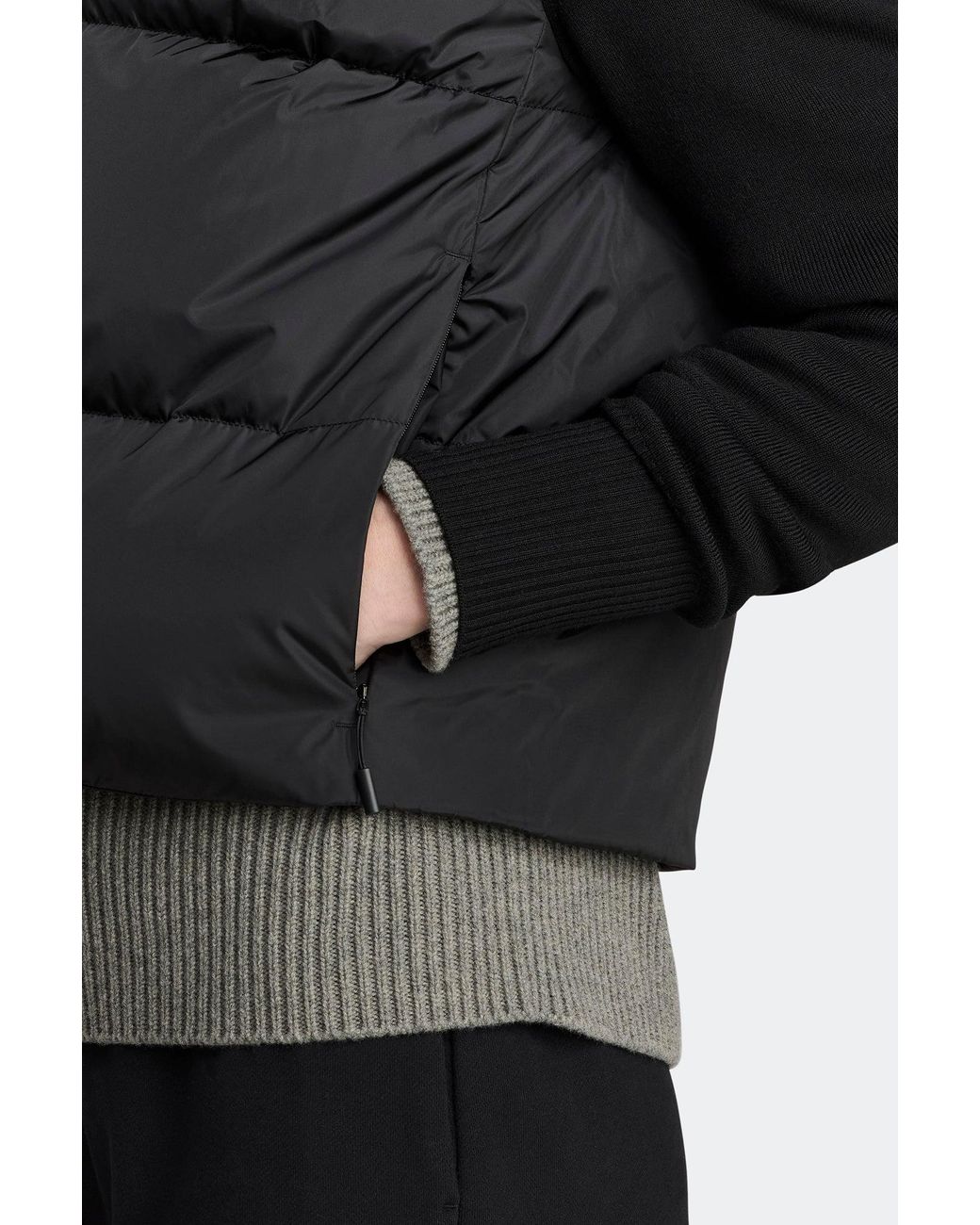Canada Goose Black Hybridge Wide Quilt Knit Hoodie